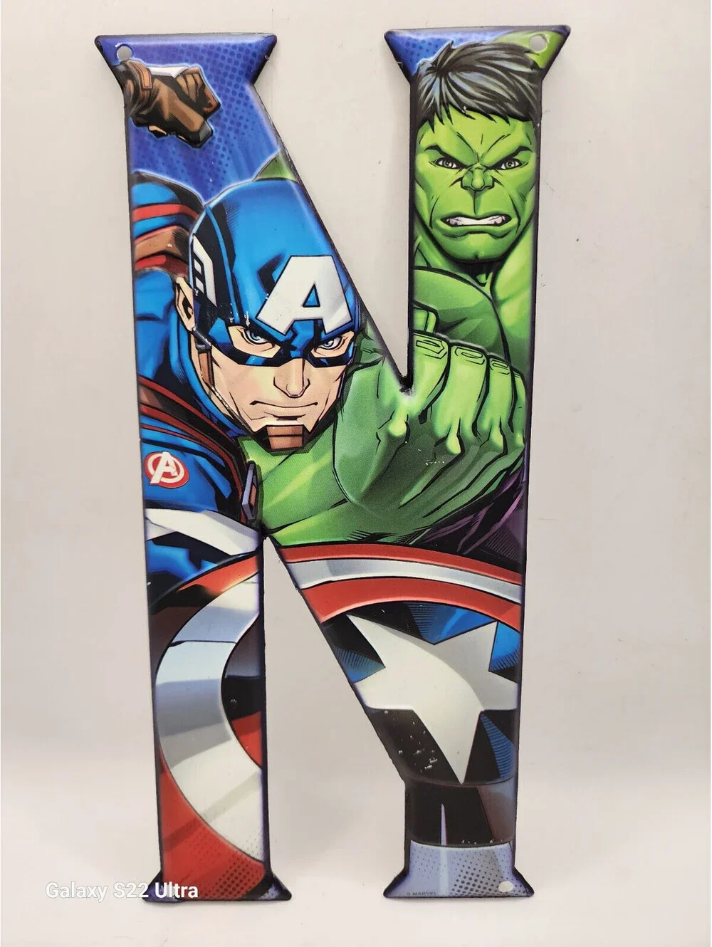 MARVEL AVANGERS LETTER “N” Captain America Open Road Tin Sign